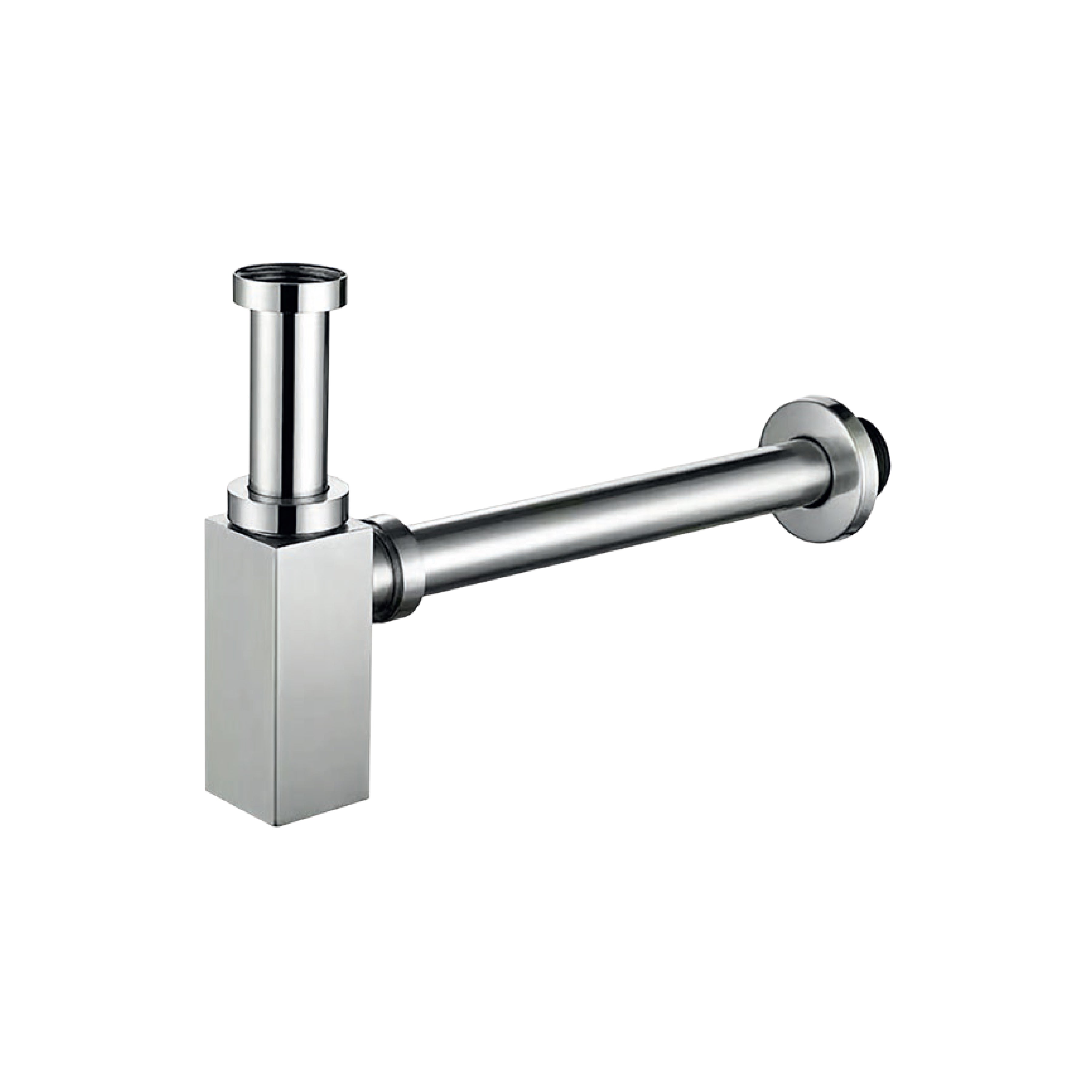 Trampa Botella Minimalista Base Cuadrada Bronce Cromado 1 1/4" Fratelli